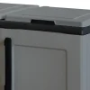 Armoire de tri Selectif 3 Sacs Gris - Meuble de Recyclage Int / Ext - Dimensions 102 x 37 x 84 cm - INTEC