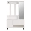 Armoire d'entrée Rebecca Mobili Mikan 178x112x33,5 Panneau de particules Verre Blanc Gris Foncé Moderne
