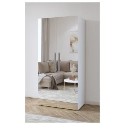 Armoire design 100 cm 2 portes avec grands miroirs collection JUPITER