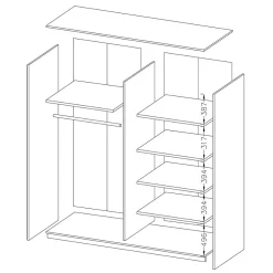 Armoire design 2 portes 180cm couleur chene foncé. Collection EOS