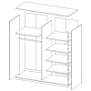 Armoire design 180cm. 2 portes avec miroirs modulables. Couleur noir mat. Collection EOS