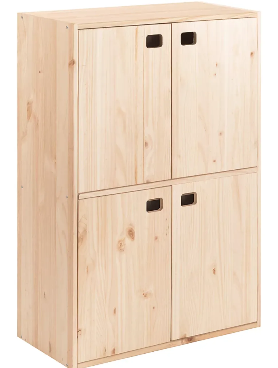 Armoire Dinamic à 4 portes en pin avec 4 tablettes 105,4x70,8x33 cm