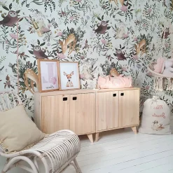 Armoire Dinamic horizontale à 2 portes en pin avec 3 tablettes 53,5x70,8x33cm