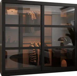 Armoire Dome a portes coulissantes H. 200 x L. 200 x P. 62 2 portes