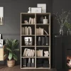 Armoire effet chêne 6 portes blanches GoodHome Atomia H. 187,5 x L. 100 x P. 47 cm
