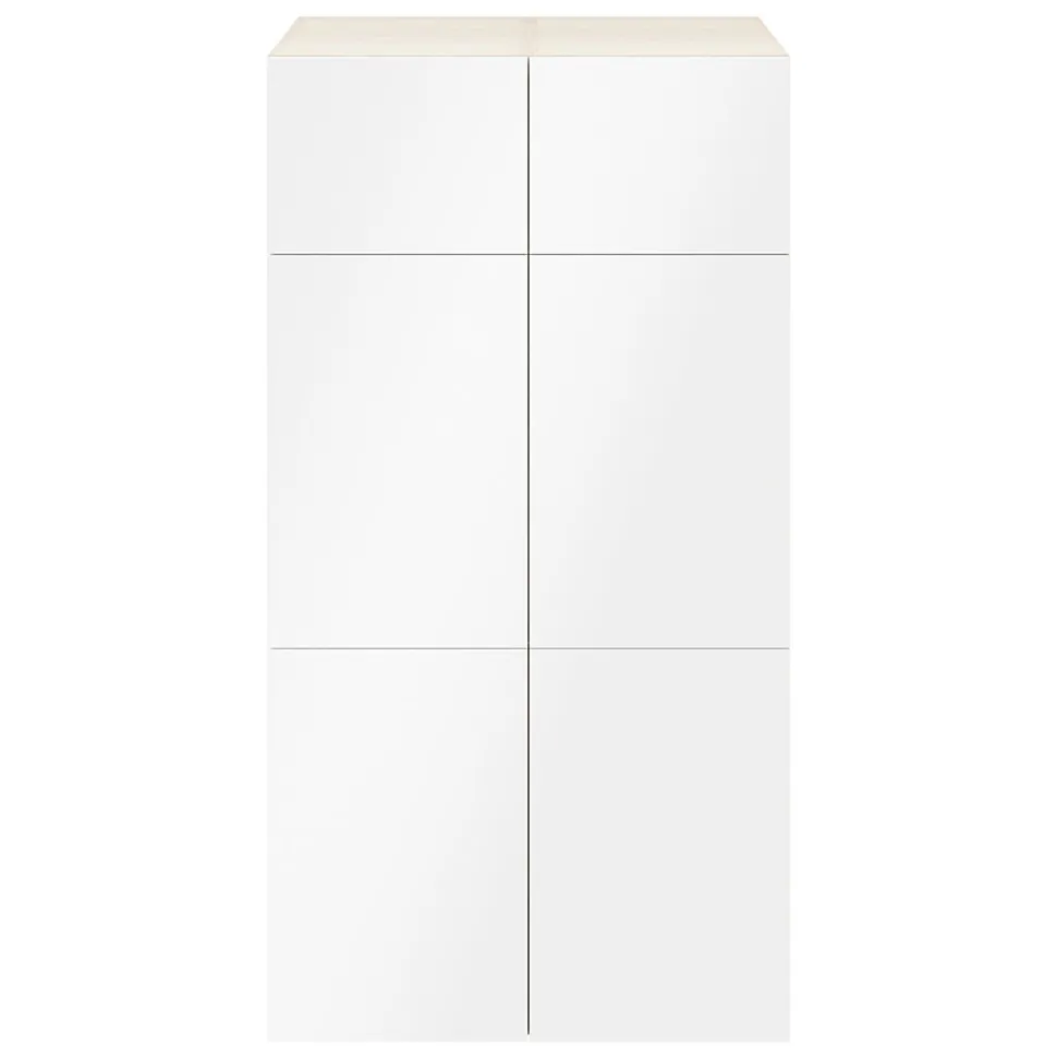Armoire effet chêne 6 portes blanches GoodHome Atomia H. 187,5 x L. 100 x P. 47 cm