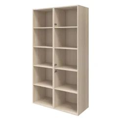 Armoire effet chêne 6 portes blanches GoodHome Atomia H. 187,5 x L. 100 x P. 47 cm