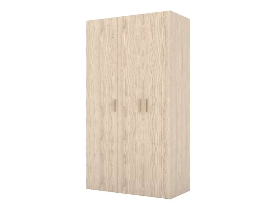 Armoire effet chêne double penderie 3 tiroirs GoodHome Atomia H. 225 x L. 125 x P. 58 cm