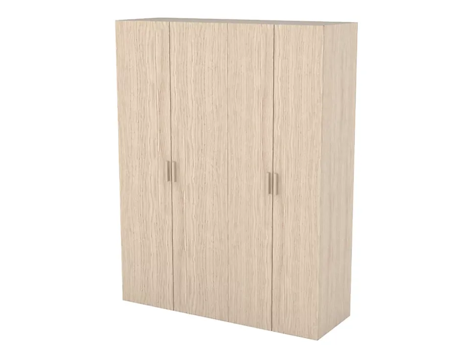 Armoire effet chêne double penderie 3 tiroirs GoodHome Atomia H. 225 x L. 175 x P. 58 cm