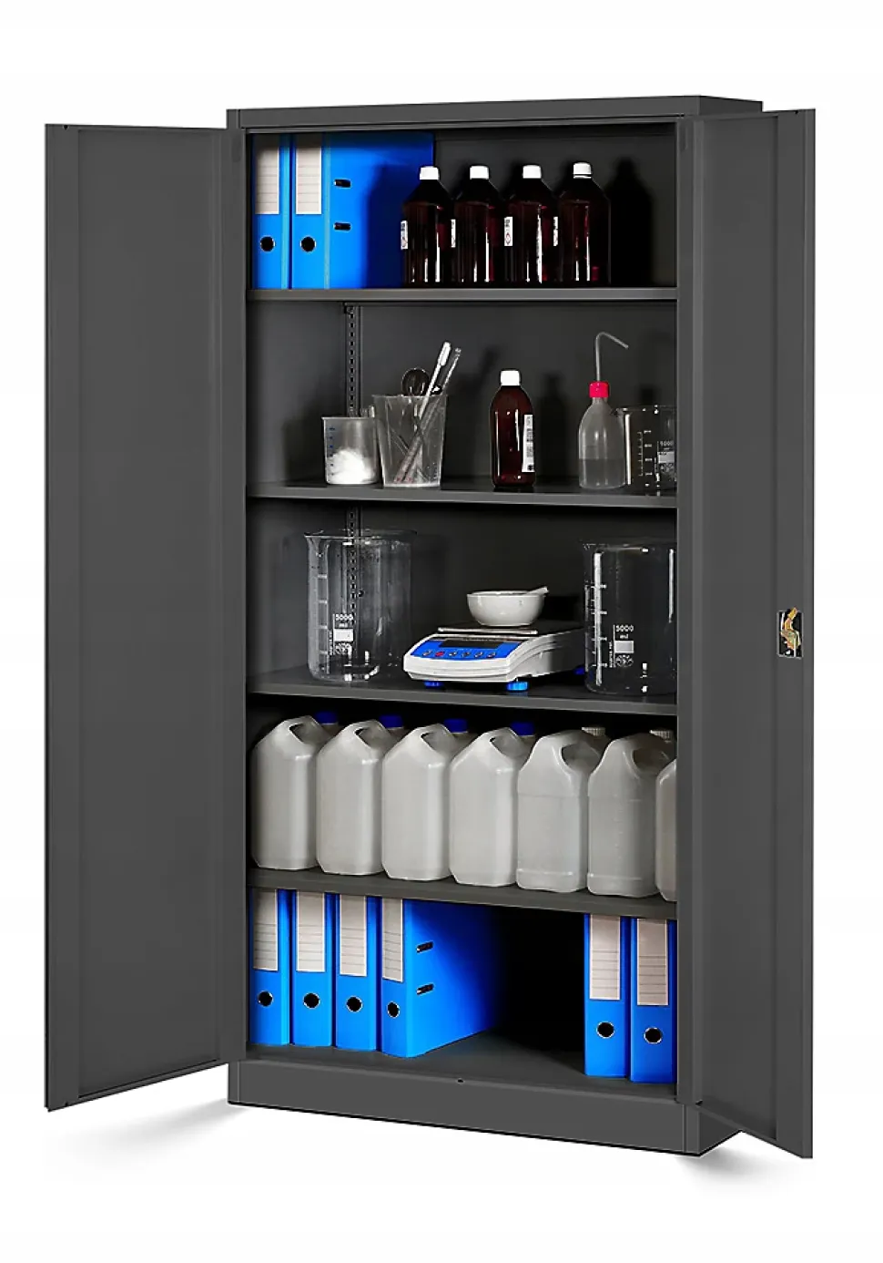 Armoire en métal verrouillable JAN, 900 x 1850 x 400 mm, anthracite