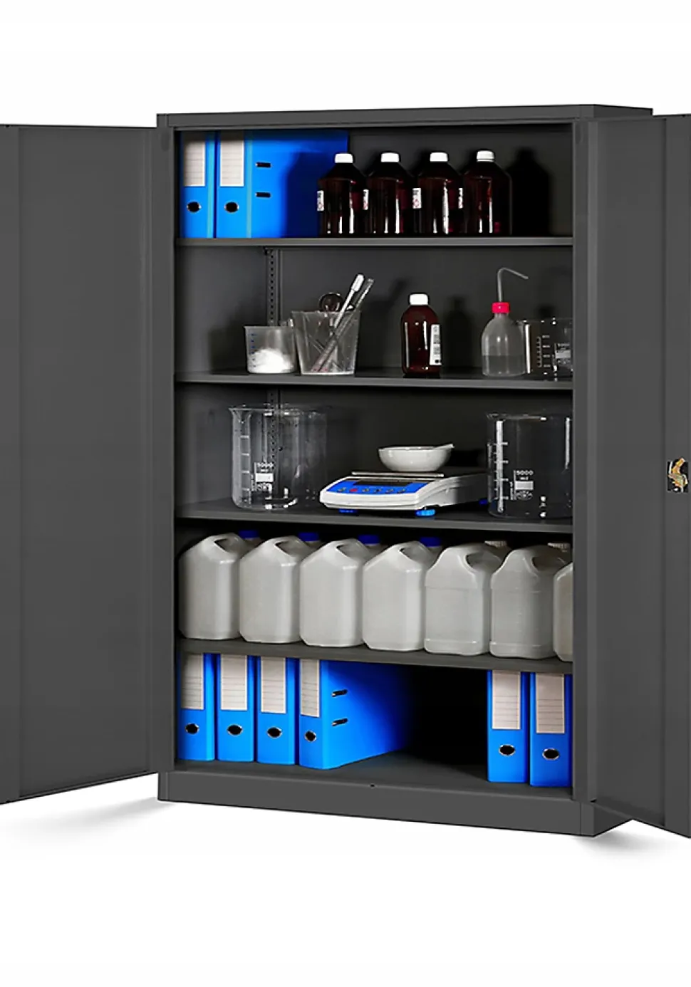 Armoire en métal verrouillable JAN H 1150 x 1850 x 400 mm anthracite