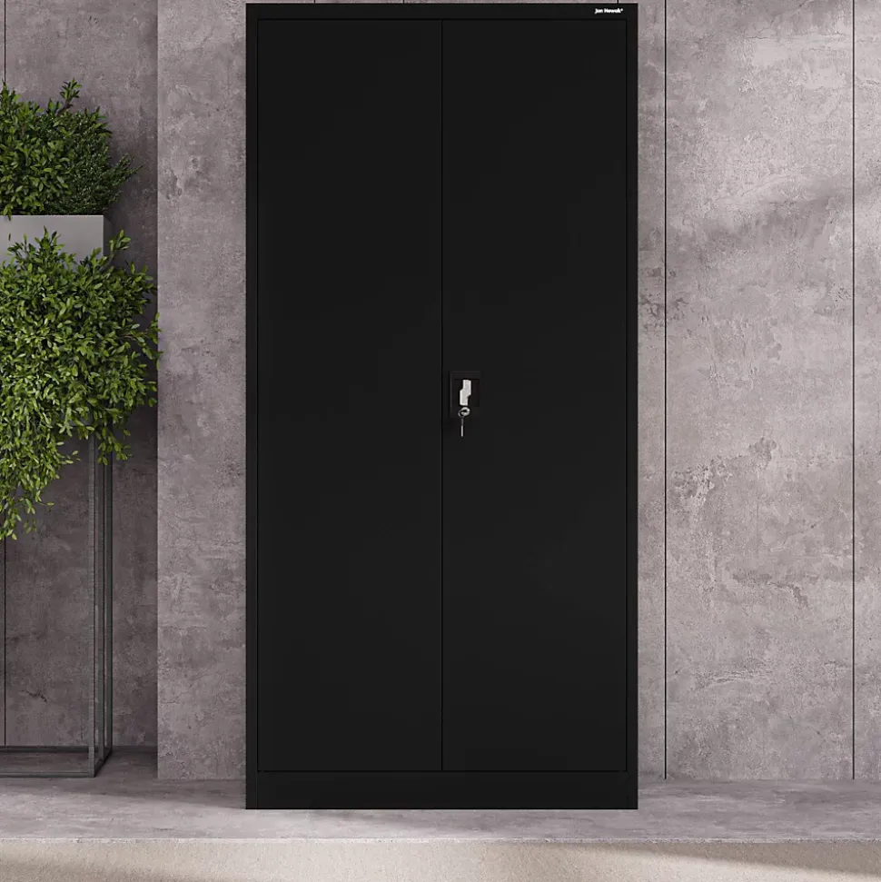 Armoire en métal verrouillable JAN, 900 x 1850 x 400 mm, noir
