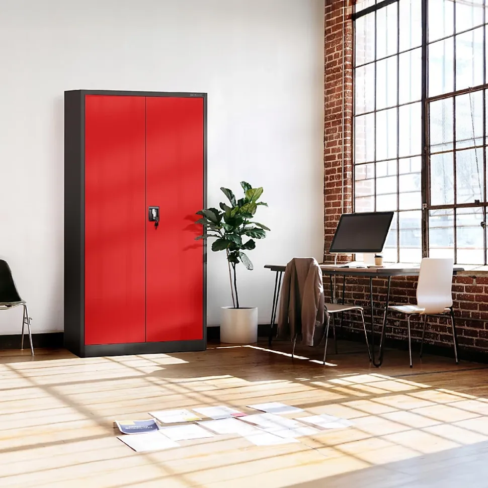 Armoire en métal verrouillable Jan Nowak 185x90x45 cm rouge