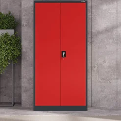 Armoire en métal verrouillable Jan Nowak 185x90x45 cm rouge