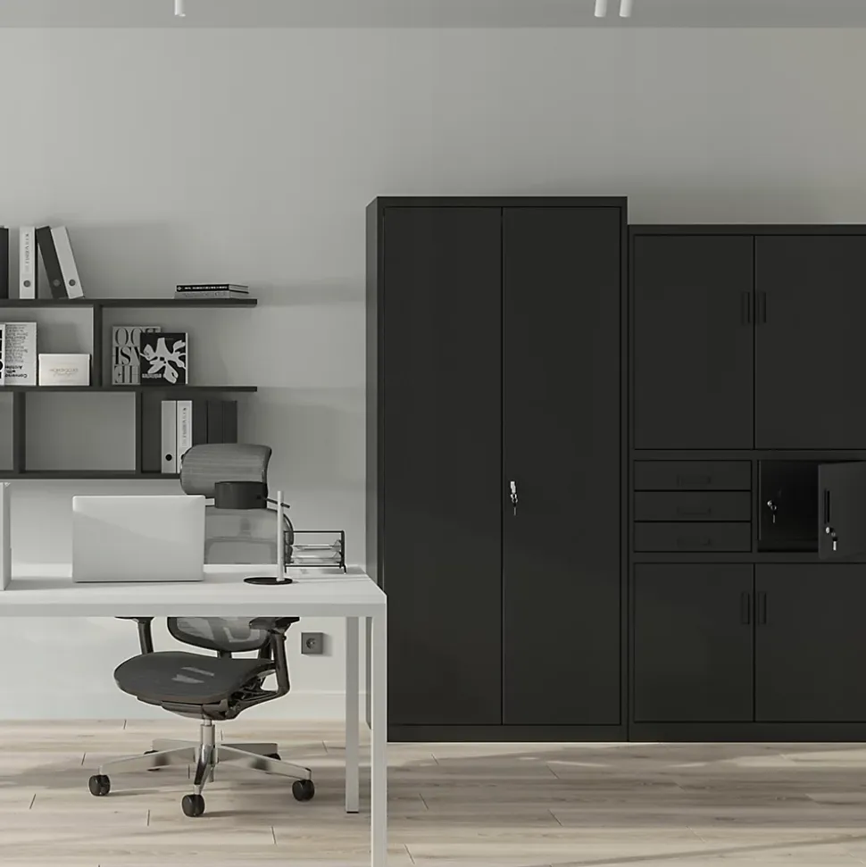 Armoire en métal verrouillable JAN H, 900 x 1950 x 400 mm, antracite