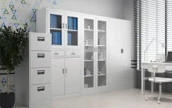 Armoire en métal verrouillable JAN H 1150 x 1850 x 400 mm gris