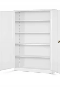 Armoire en métal verrouillable JAN H 1150 x 1850 x 400 mm blanc