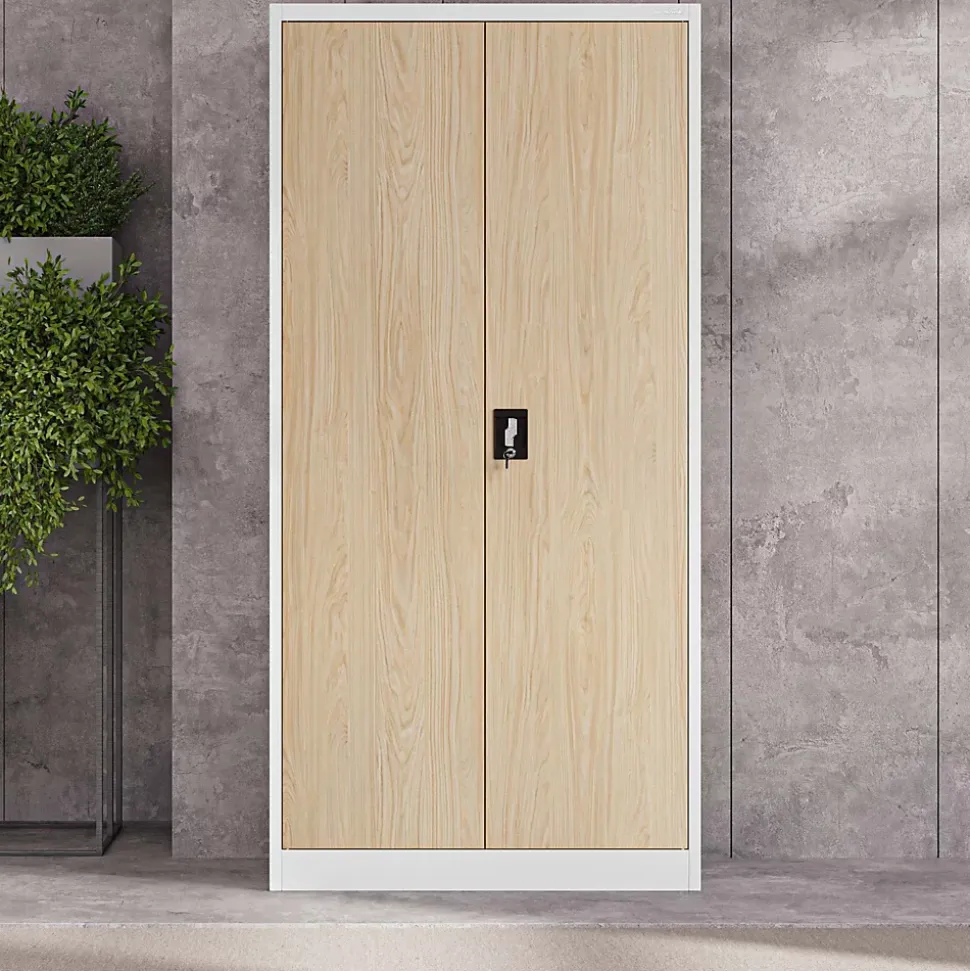 Armoire en métal verrouillable Jan Nowak 185x90x45 cm beige