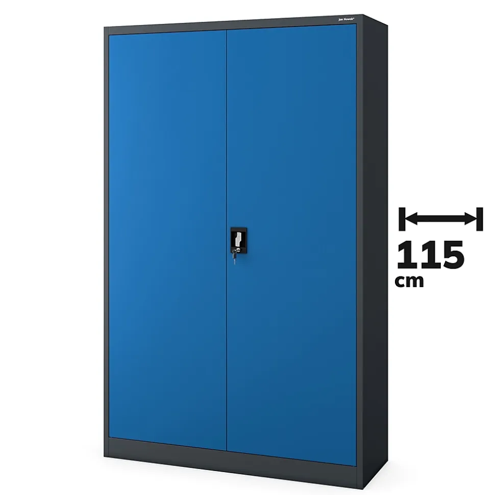 Armoire en métal verrouillable JAN H 1150 x 1850 x 400 mm bleu