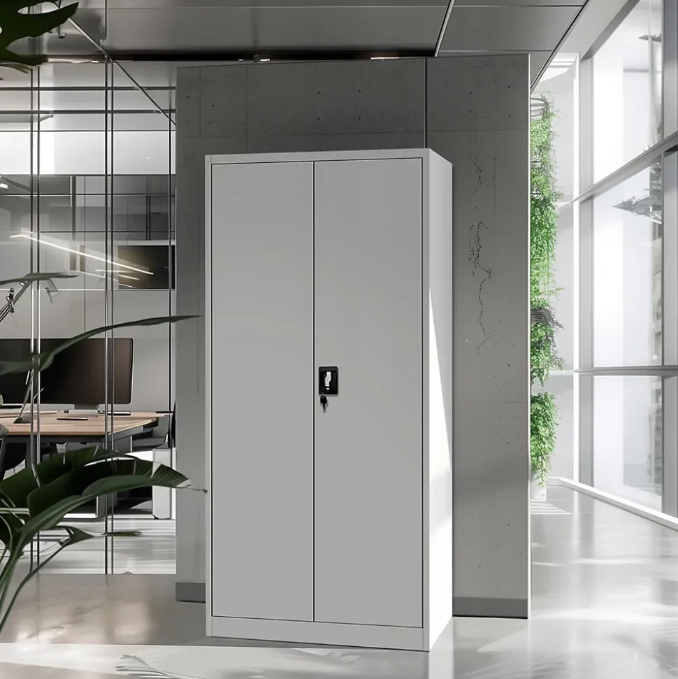 Armoire en métal verrouillable JAN H, 900 x 1950 x 400 mm, blanc