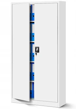 Armoire en métal verrouillable JAN H, 900 x 1950 x 400 mm, blanc