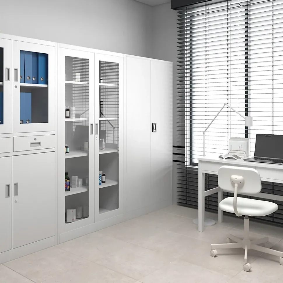 Armoire en métal verrouillable JAN H, 900 x 1950 x 400 mm, blanc