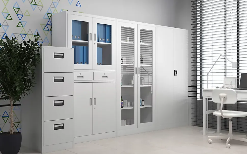Armoire en métal verrouillable JAN H, 900 x 1950 x 400 mm, blanc