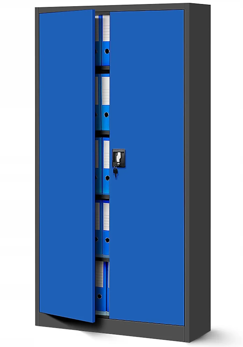 Armoire en métal verrouillable JAN, 900 x 1850 x 400 mm, bleu anthracite
