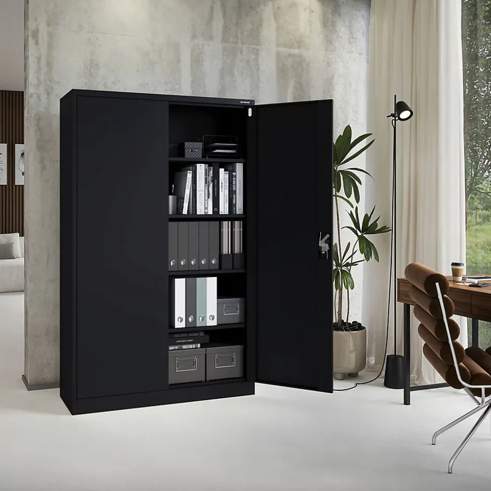 Armoire en métal verrouillable JAN H 1150 x 1850 x 400 mm noir