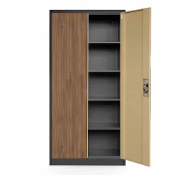 Armoire en métal verrouillable JAN H, 900 x 1950 x 400 mm marron