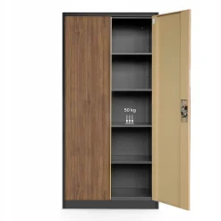 Armoire en métal verrouillable JAN H, 900 x 1950 x 400 mm marron