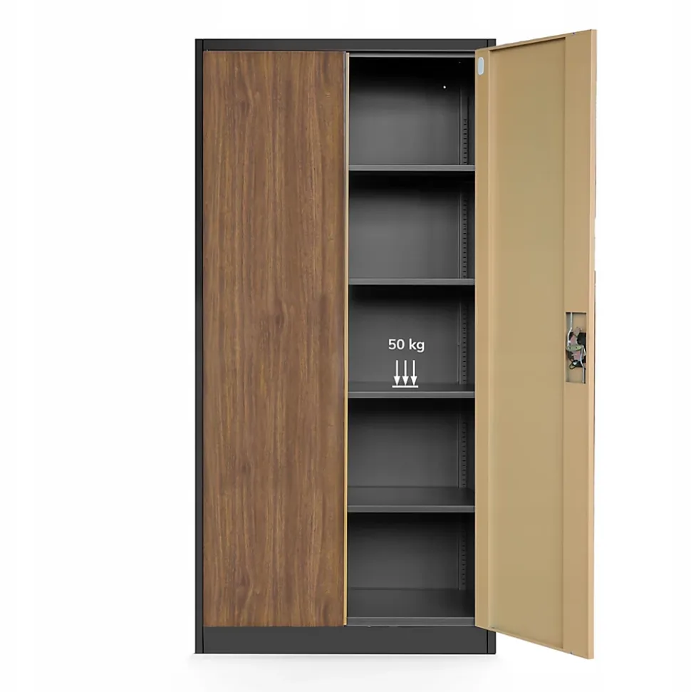 Armoire en métal verrouillable JAN H, 900 x 1950 x 400 mm marron