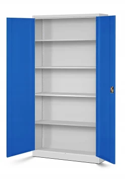 Armoire en métal verrouillable JAN H, 900 x 1950 x 400 mm, bleu gris