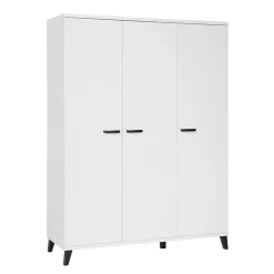 Armoire enfant 3 portes DANAE Blanc mat Grand rangement au style épuré