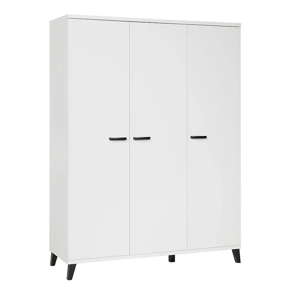 Armoire enfant 3 portes DANAE Blanc mat Grand rangement au style épuré