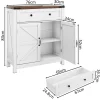 Armoire Fermière - Tiroirs + Étages, Noyer/Blanc, Multifonction