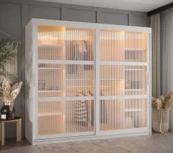 Armoire FLUTES 2 a portes coulissantes H. 200 x L. 100 x P. 62 2 portes