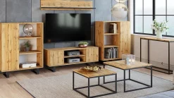 Armoire Fondi chêne artisanal or, style loft
