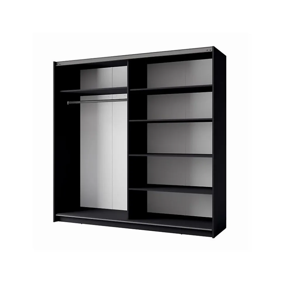Armoire, garde robe 200 cm 2 portes coulissantes - gris graphite - Collection ARSALA