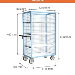 Armoire grillagée sans toit avec 3 étagères incluses - Plateau 1165x785mm - Charge max 500kg - 880725235