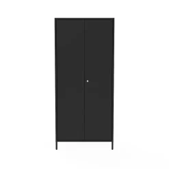 Armoire haute en métal noir GoodHome Rand H. 180 x L. 80 x P. 40 cm