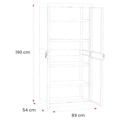 Armoire haute plastique 4 tablettes Links L.89 x H.190 x P.54 cm