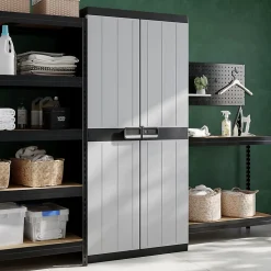 Armoire haute plastique 4 tablettes Links L.89 x H.190 x P.54 cm
