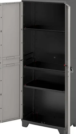 Armoire haute plastique 3 tablettes L.68 x H.173 x P.39 cm