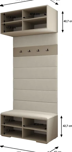 Armoire haute pour le hall Inova 2 100/47/236,7 (noir/noir)