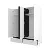 Armoire HAVANA 180 cm 4 portes et 2 tiroirs Coloris blanc et noir Design moderne et grande capacité