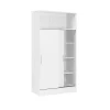Armoire Home 2 Portes Coulissantes - Venprodin - 157X81X38 Blanc