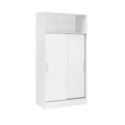 Armoire Home 2 Portes Coulissantes - Venprodin - 157X81X38 Blanc