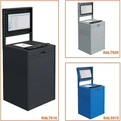Armoire informatique fixe - Gris anthracite - Box écran 24 pouces inclinable - W040010027-GCGA
