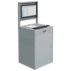 Armoire informatique fixe - Gris anthracite - Box écran 24 pouces inclinable - W040010027-GCGC